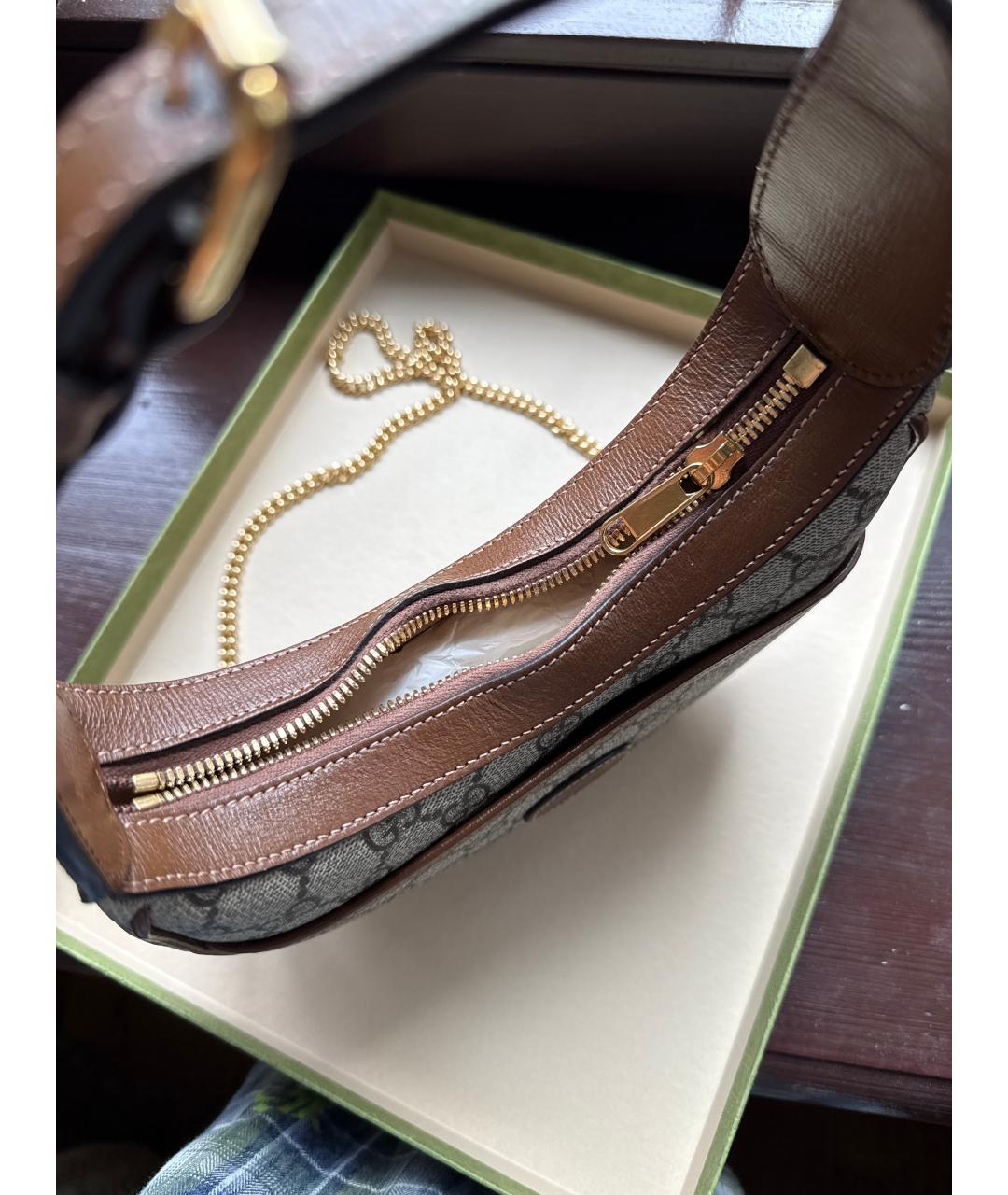 GUCCI Коричневая сумка с короткими ручками, фото 5