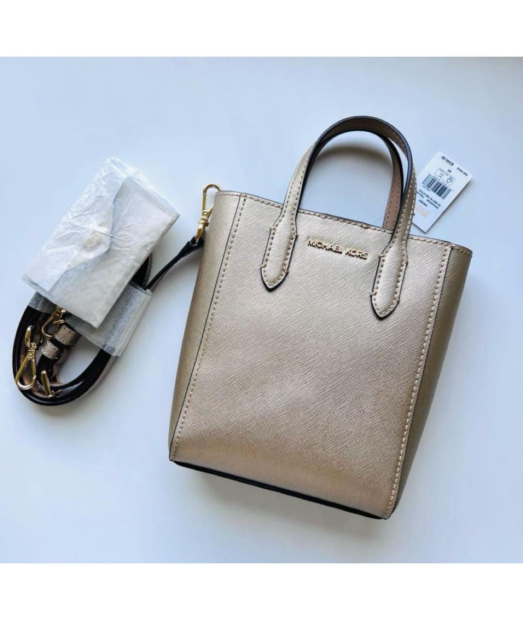 MICHAEL MICHAEL KORS Золотая сумка с короткими ручками, фото 6