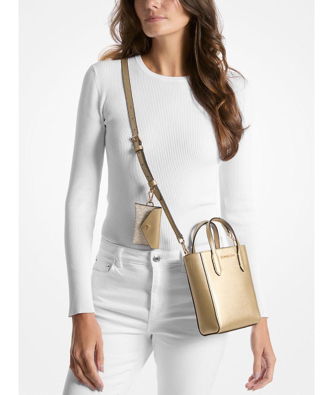 MICHAEL MICHAEL KORS Золотая сумка с короткими ручками, фото 8