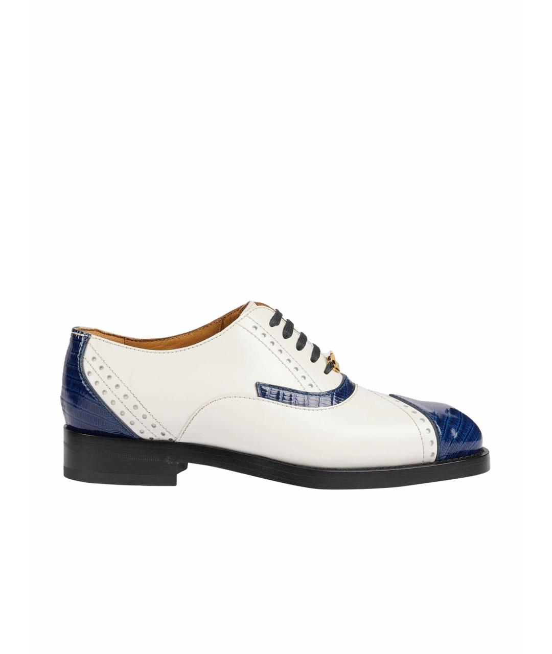 GUCCI Белые кожаные брогги и оксфорды, фото 1