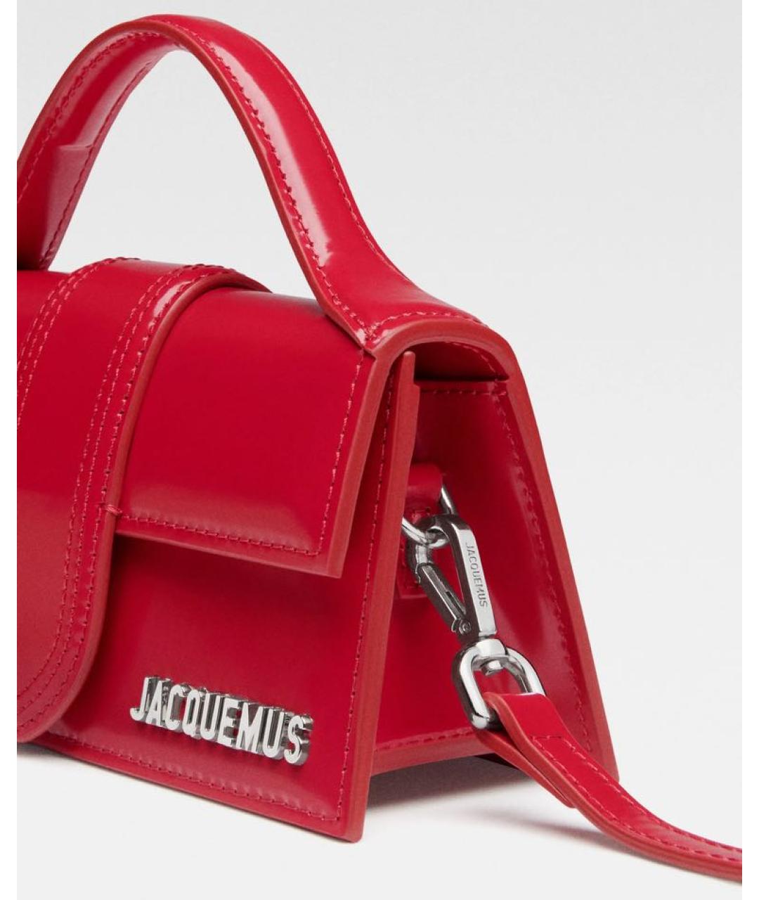 JACQUEMUS Красная кожаная сумка через плечо, фото 4