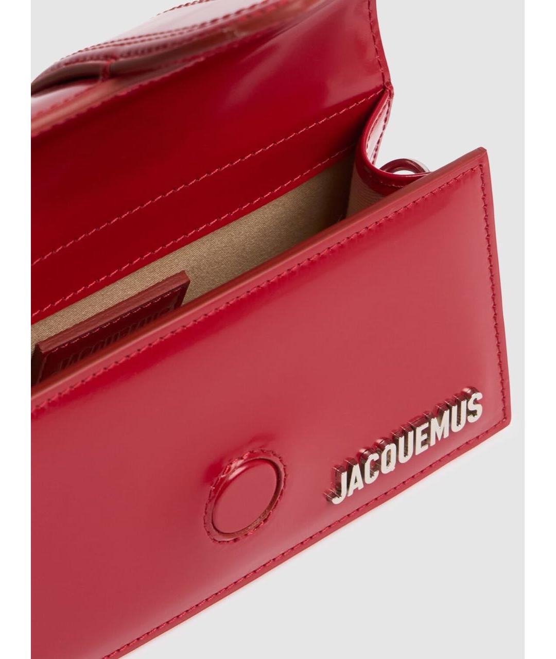 JACQUEMUS Красная кожаная сумка через плечо, фото 5