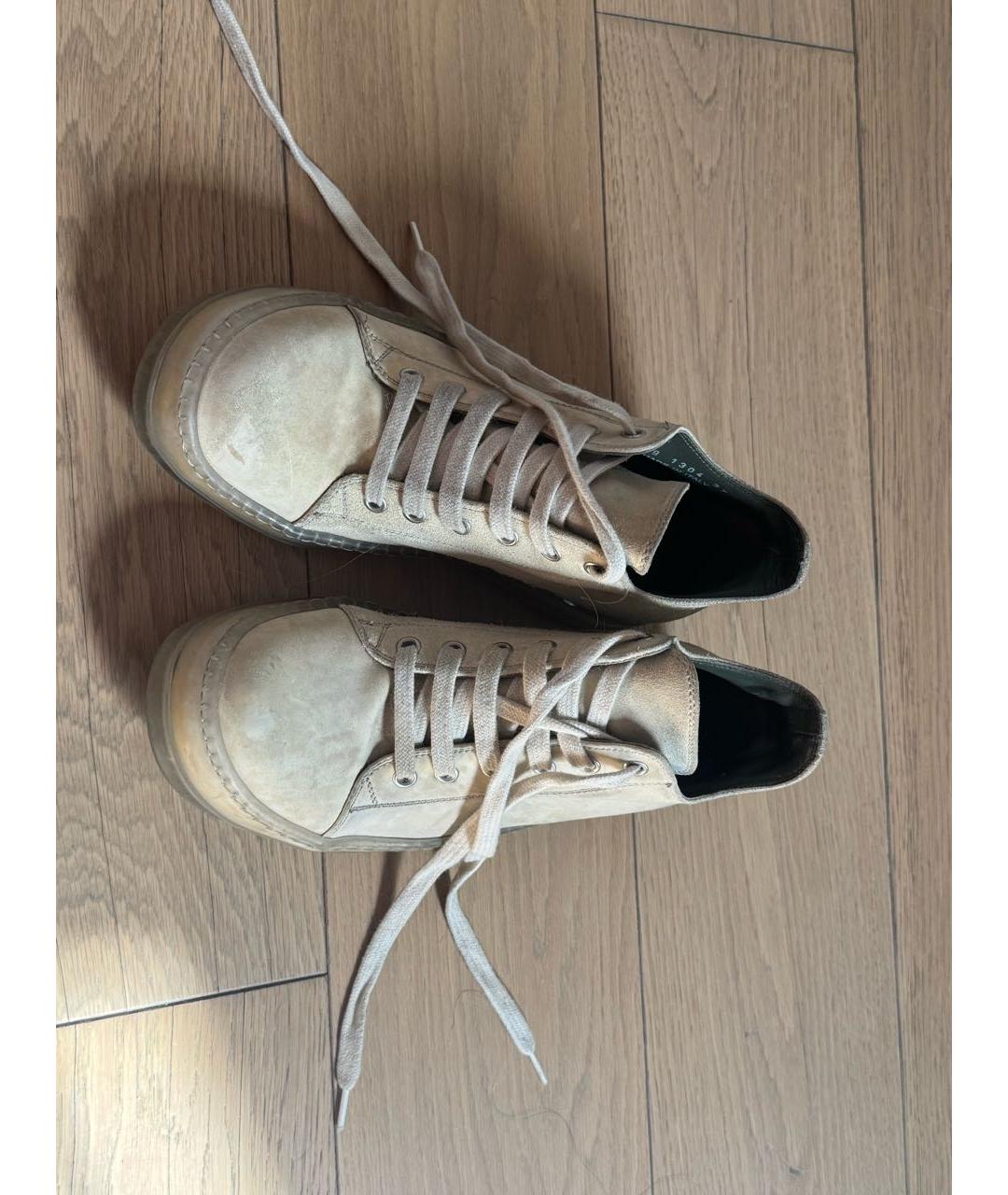 RICK OWENS Бежевые кожаные брогги и оксфорды, фото 2