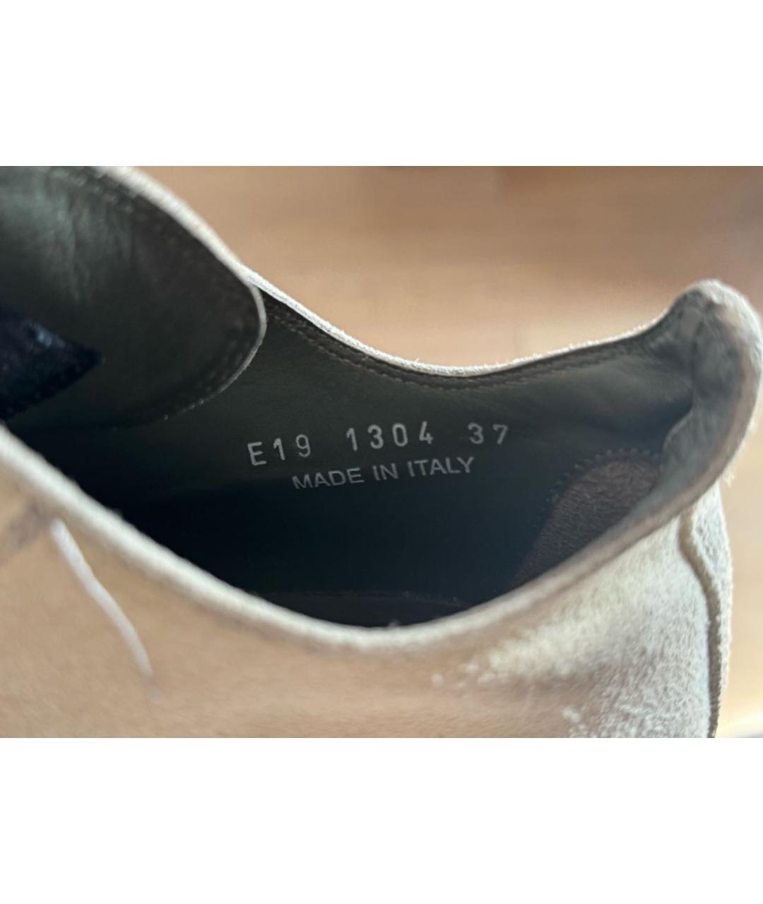 RICK OWENS Бежевые кожаные брогги и оксфорды, фото 4