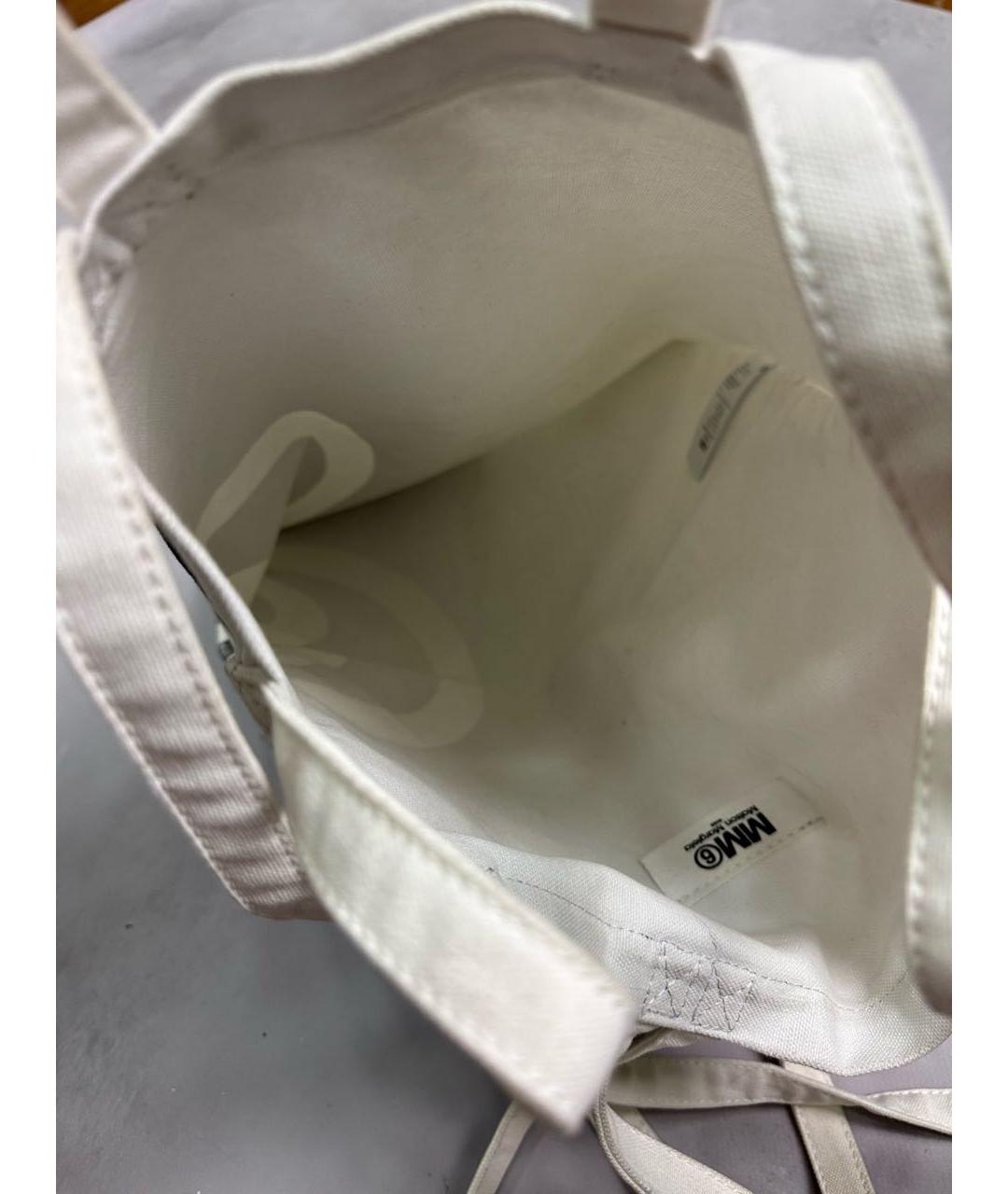MM6 MAISON MARGIELA Белая хлопковая сумка тоут, фото 5