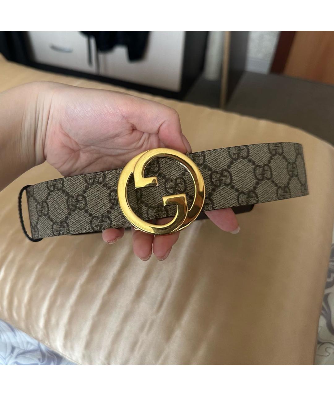GUCCI Антрацитовый кожаный ремень, фото 5