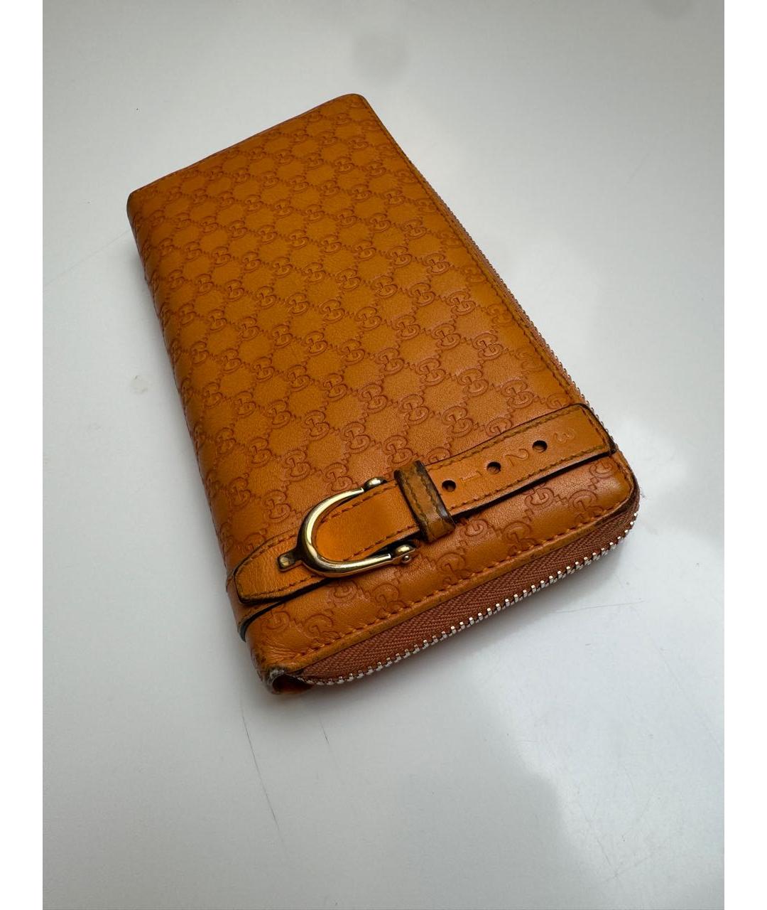 GUCCI Оранжевый кожаный кошелек, фото 2
