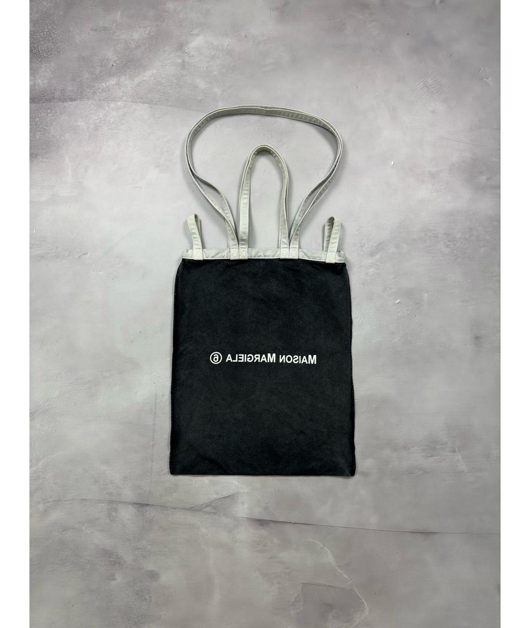 MM6 MAISON MARGIELA Черная хлопковая сумка тоут, фото 9