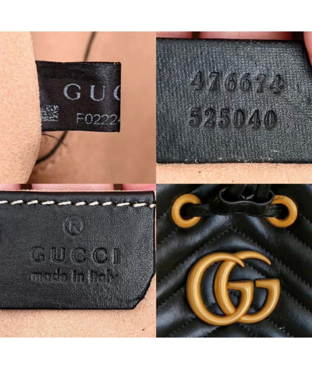 GUCCI Черная кожаная сумка через плечо, фото 5