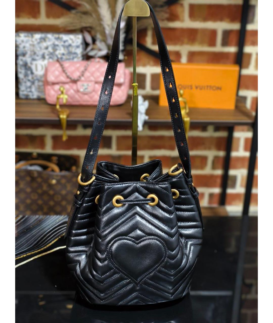 GUCCI Черная кожаная сумка через плечо, фото 3