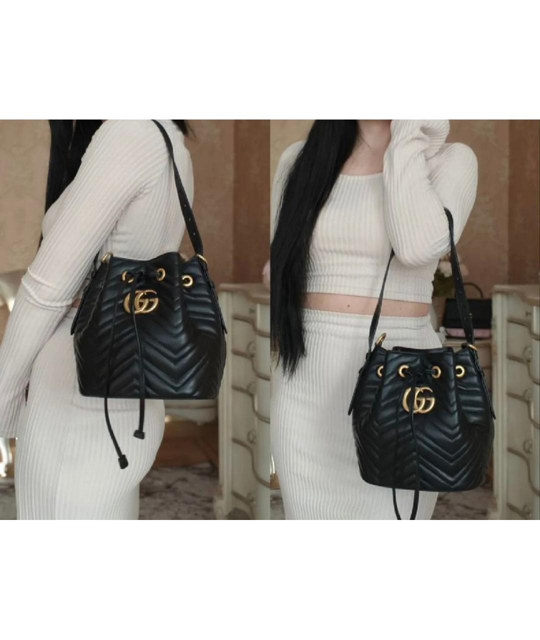 GUCCI Черная кожаная сумка через плечо, фото 4