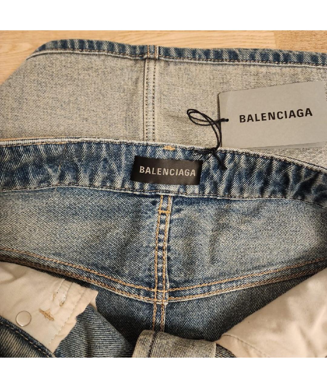 BALENCIAGA Голубая деним юбка миди, фото 3