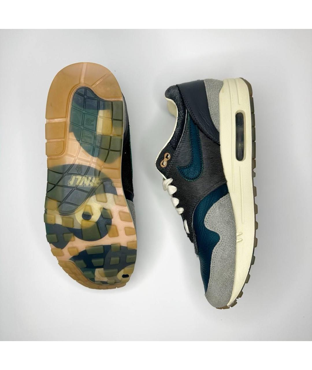 NIKE Темно-синие кожаные низкие кроссовки / кеды, фото 2