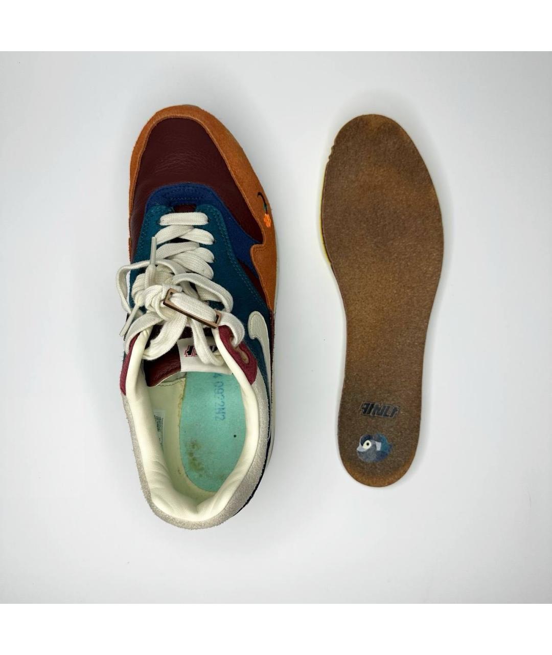 NIKE Бордовые кожаные низкие кроссовки / кеды, фото 4