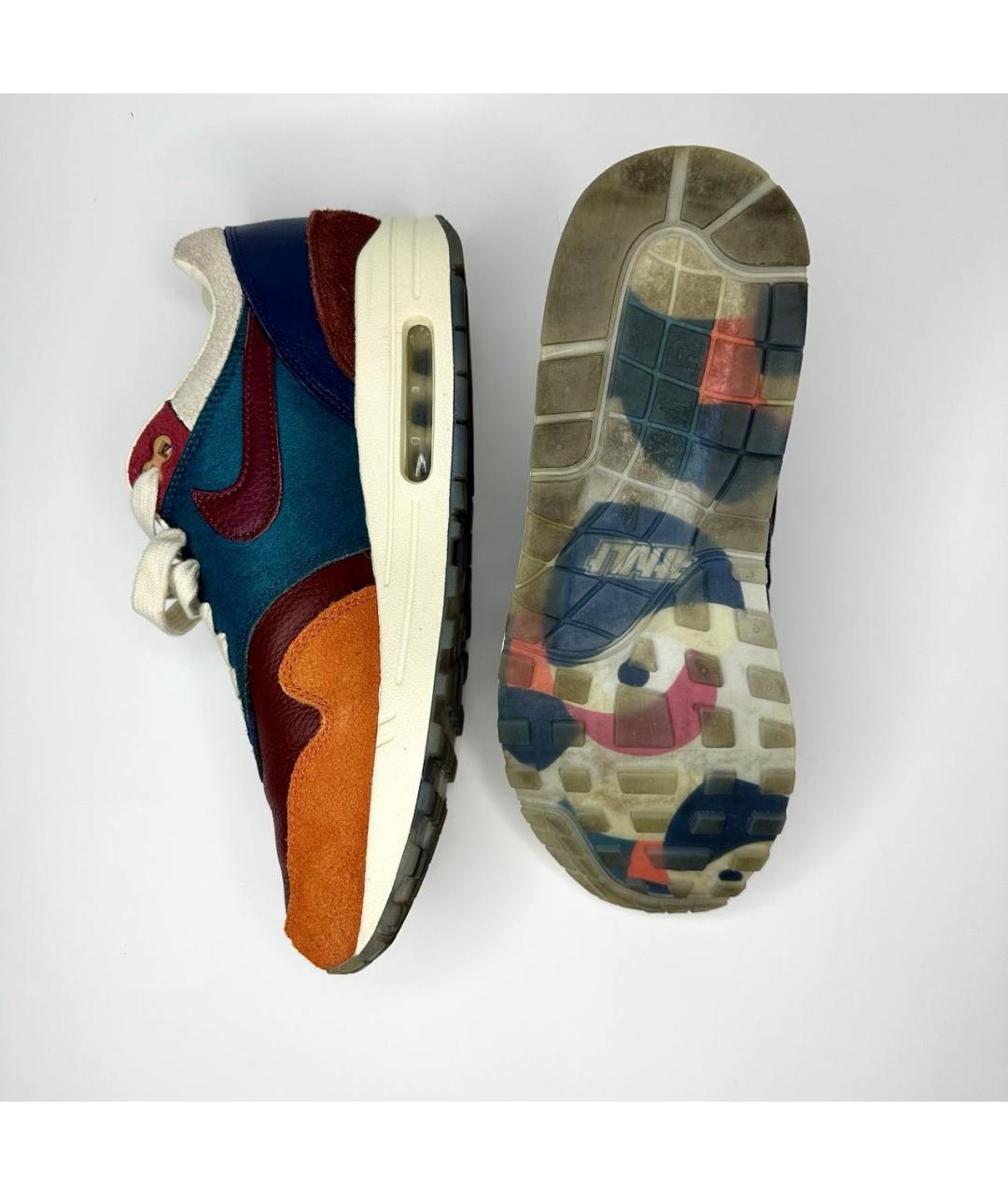 NIKE Бордовые кожаные низкие кроссовки / кеды, фото 2