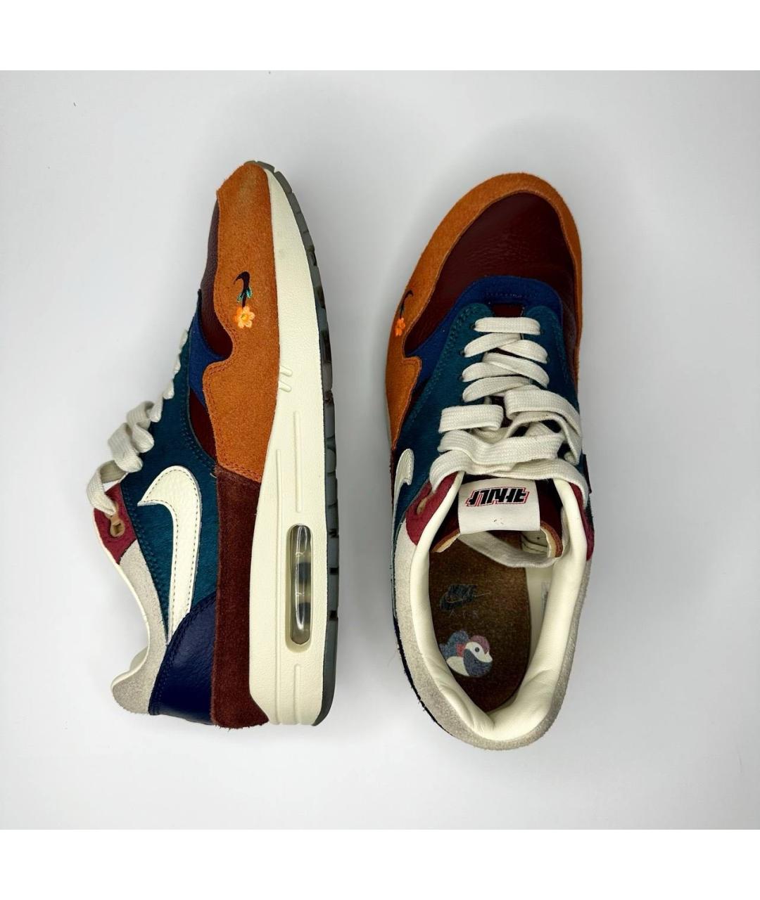 NIKE Бордовые кожаные низкие кроссовки / кеды, фото 3