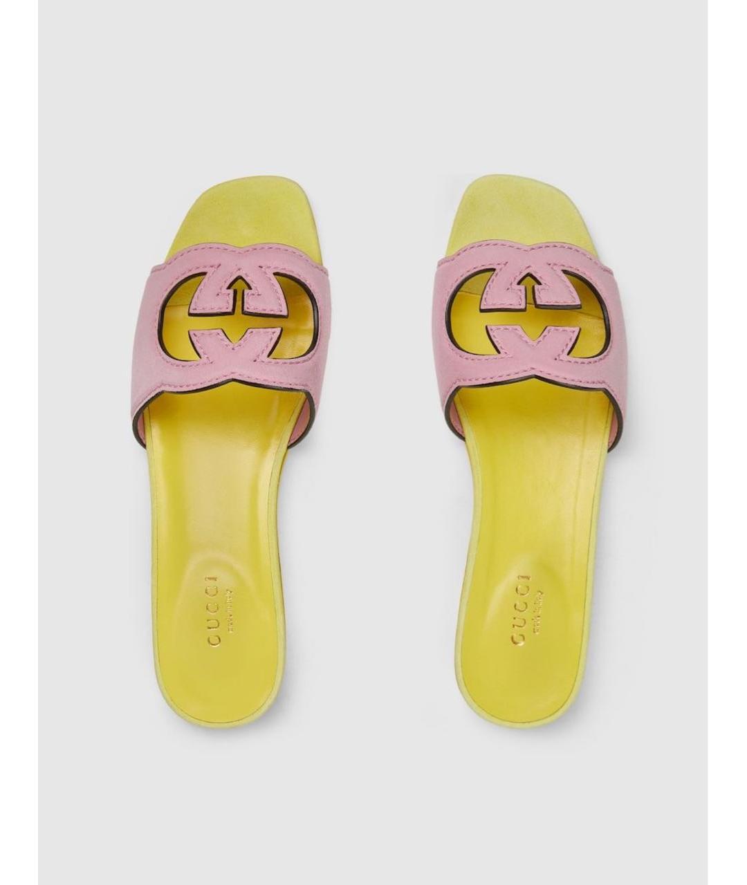 GUCCI Желтые шлепанцы, фото 4