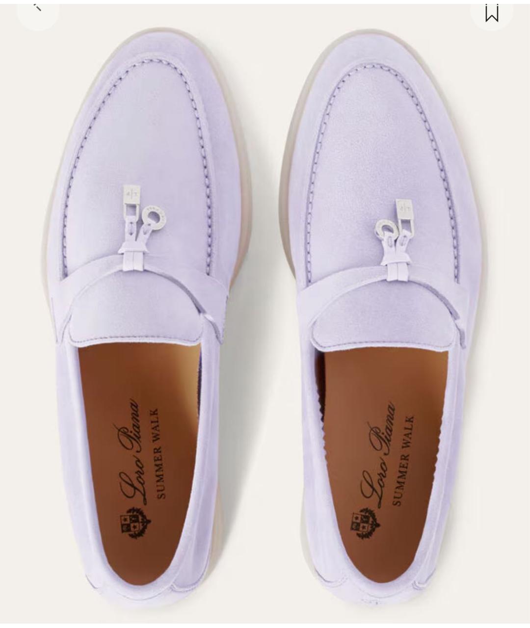 LORO PIANA Фиолетовые замшевые лоферы, фото 2