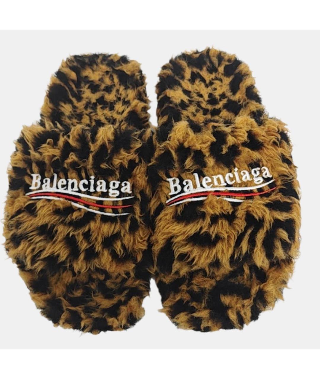 BALENCIAGA Коричневые шлепанцы, фото 3