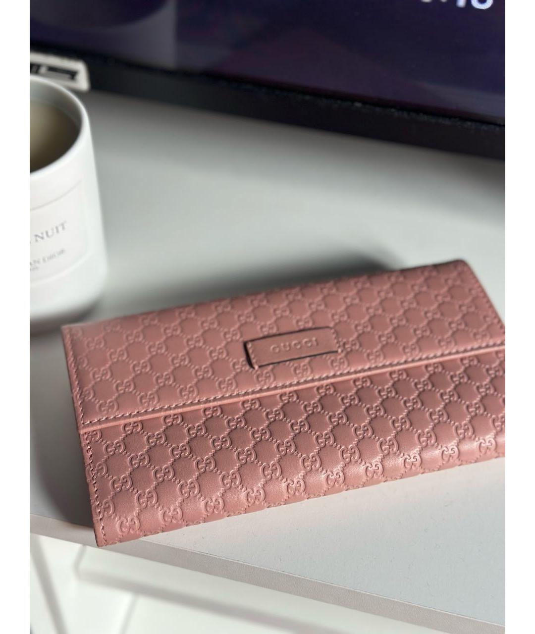 GUCCI Коралловый кожаный кошелек, фото 8