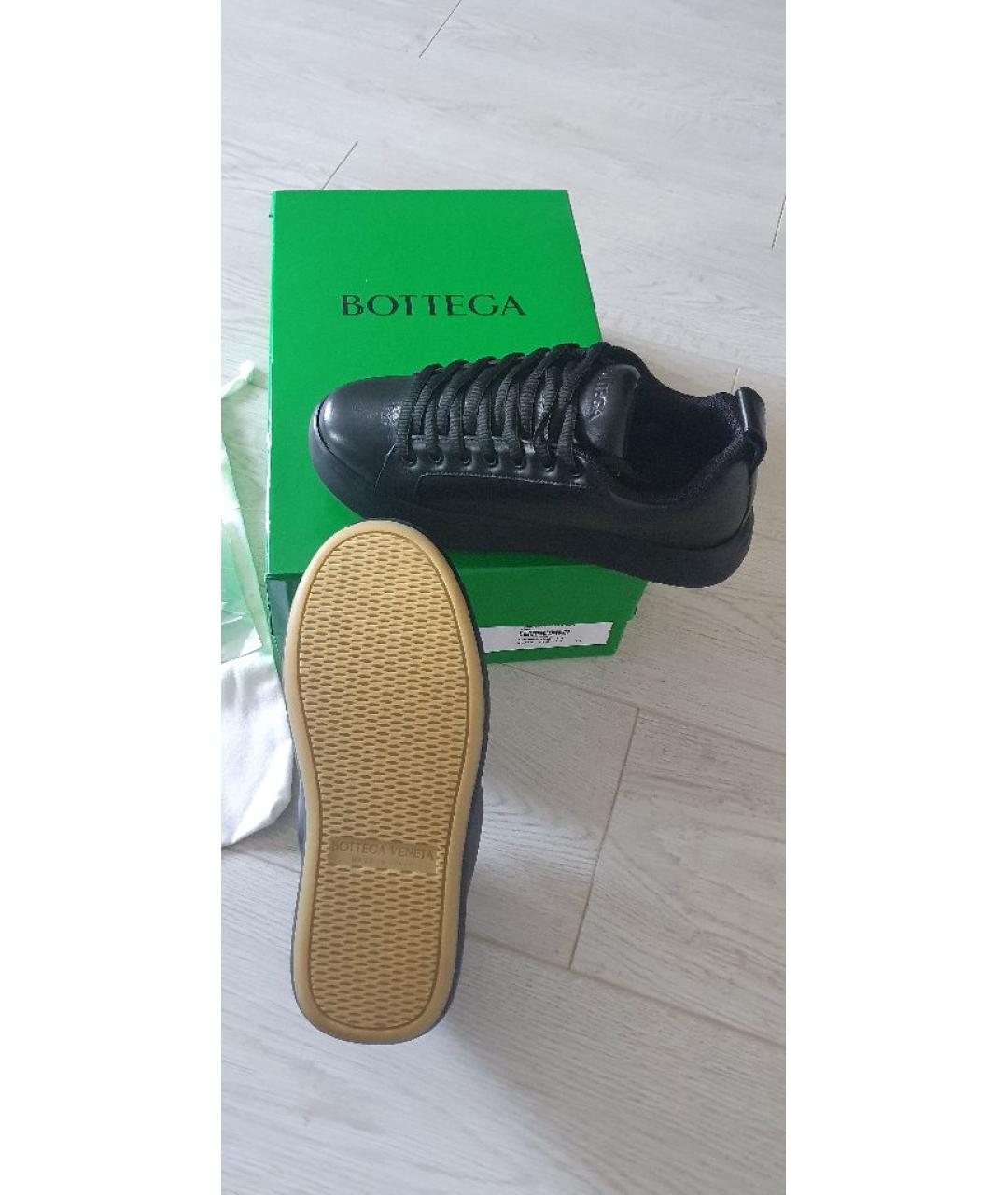 BOTTEGA VENETA Черные кожаные кеды, фото 6
