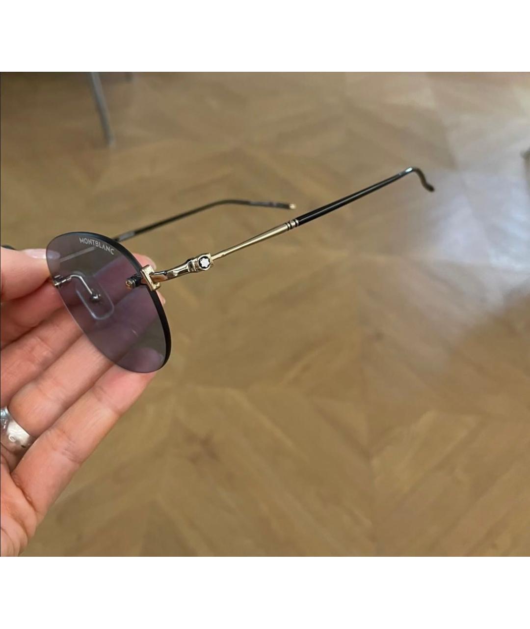 MONTBLANC Серые металлические солнцезащитные очки, фото 6