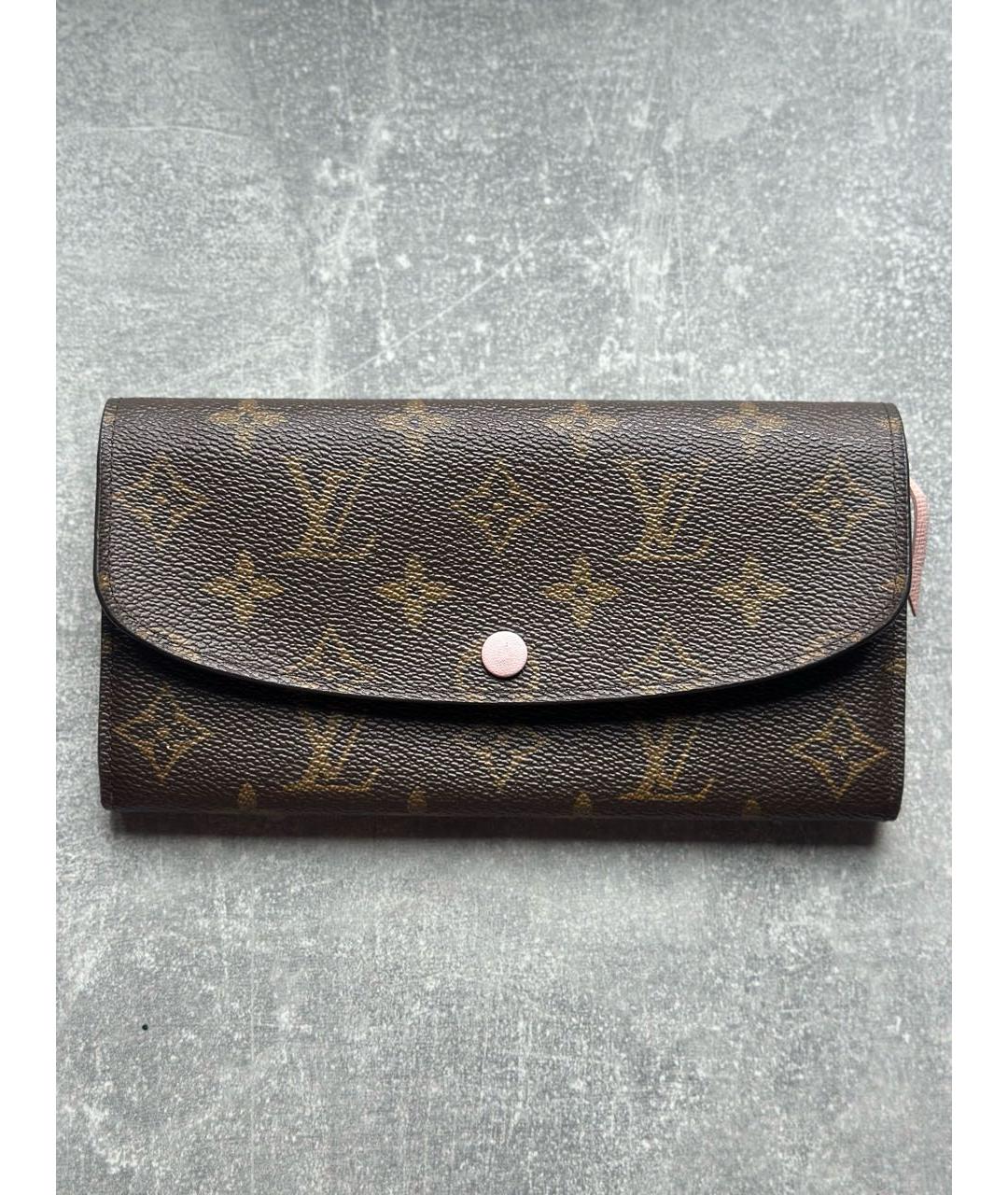 LOUIS VUITTON Коричневый кожаный кошелек, фото 8