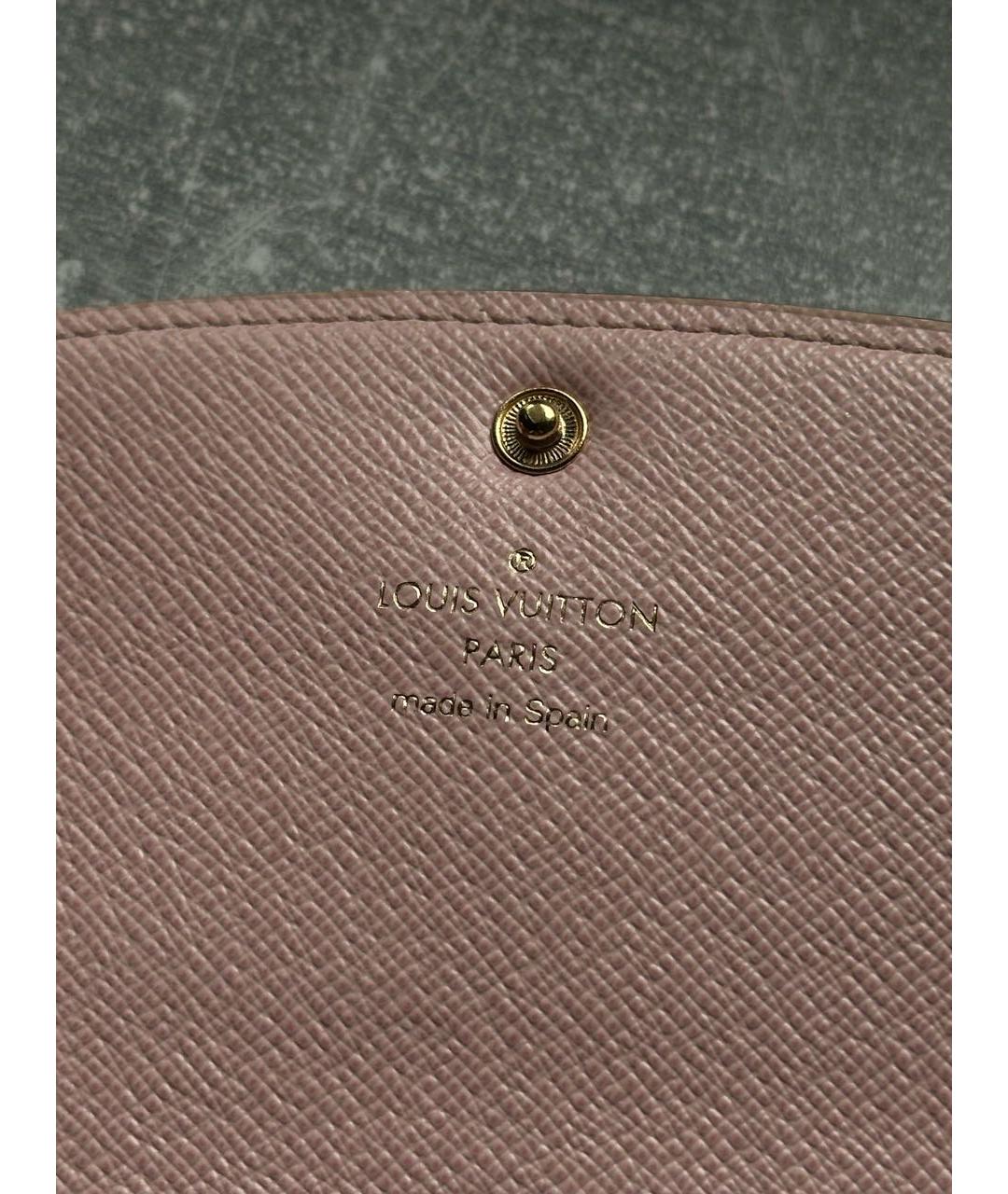 LOUIS VUITTON Коричневый кожаный кошелек, фото 6