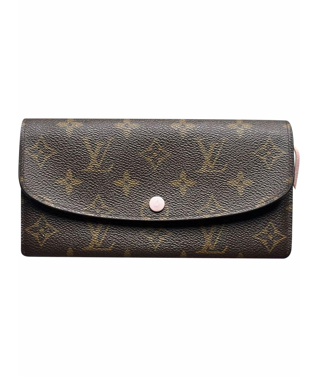 LOUIS VUITTON Коричневый кожаный кошелек, фото 1