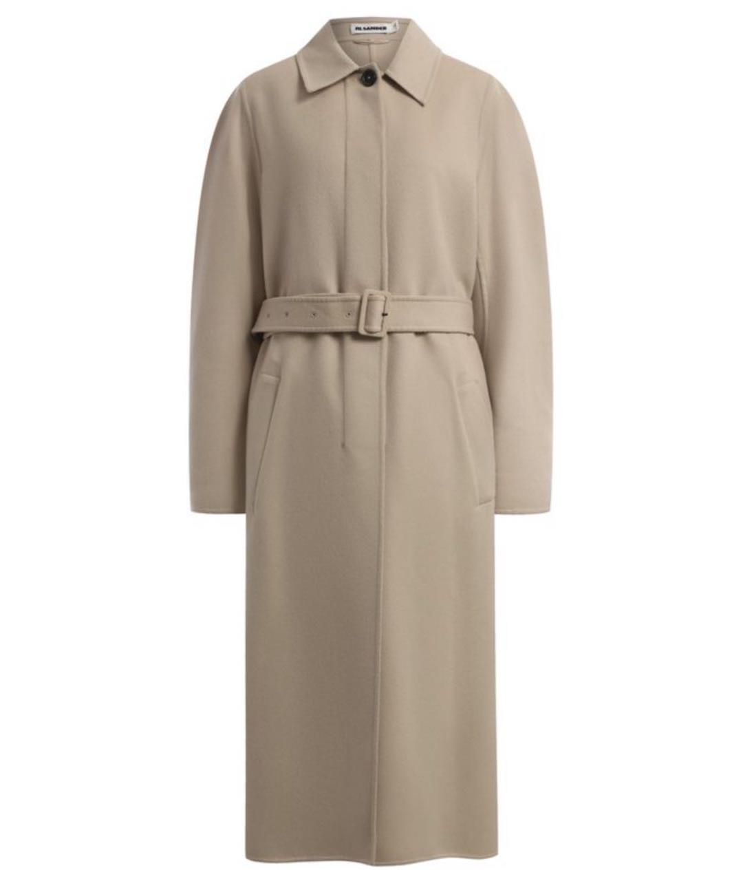 JIL SANDER Бежевое кашемировое пальто, фото 1