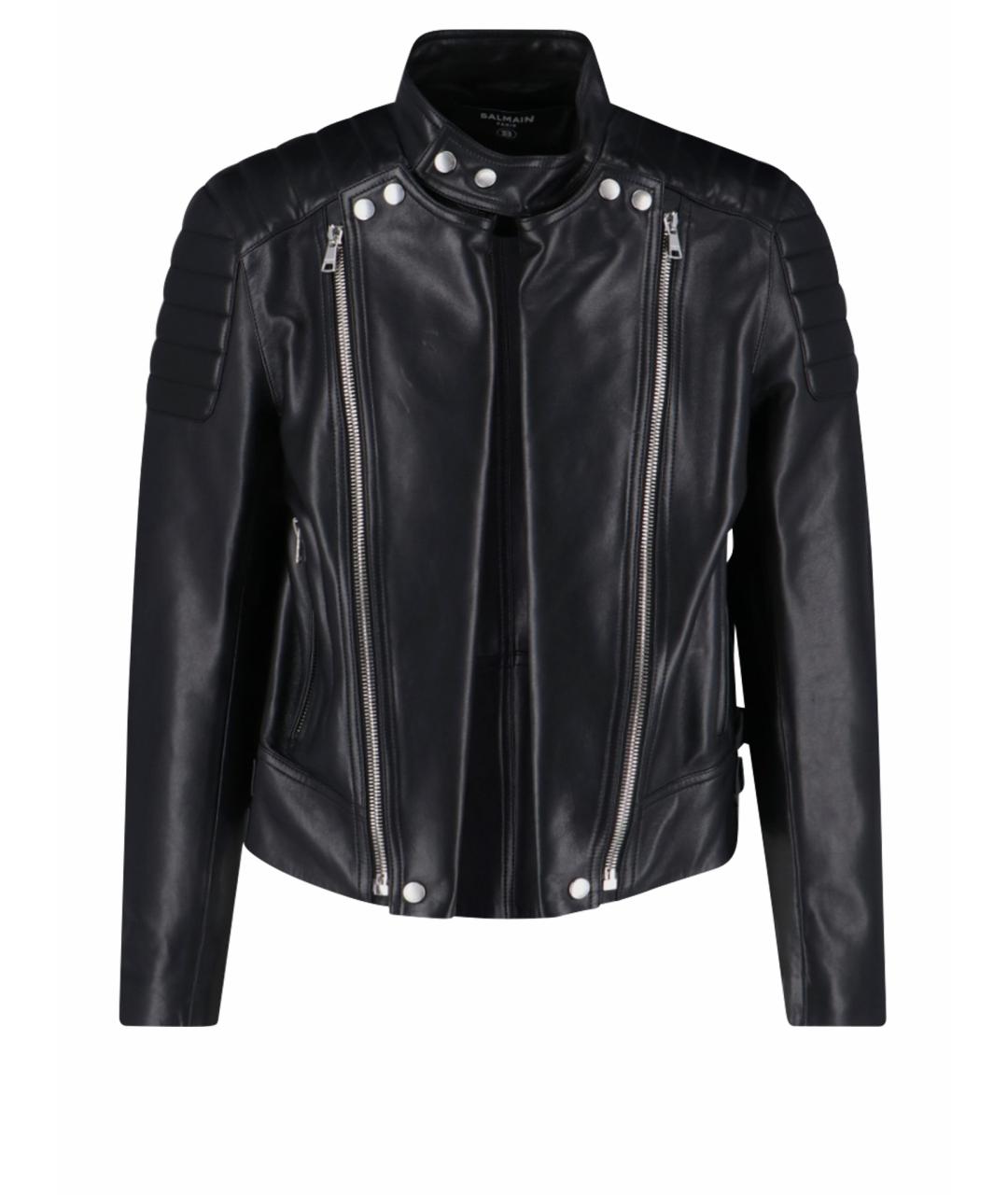 BALMAIN Черная кожаная куртка, фото 1