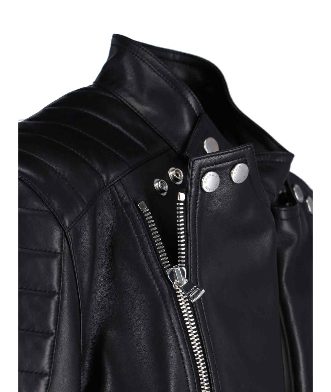 BALMAIN Черная кожаная куртка, фото 4