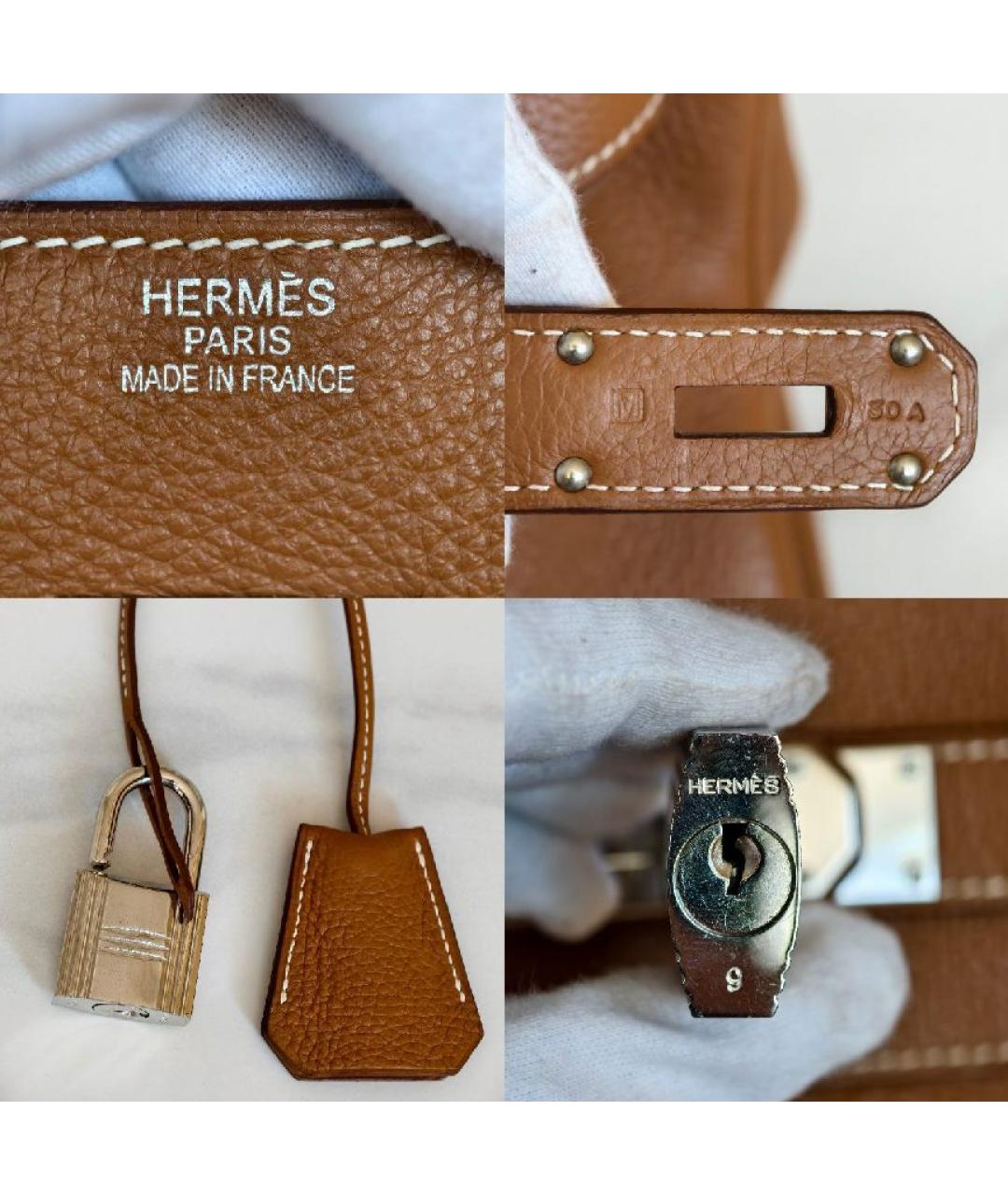 HERMES Кожаная сумка с короткими ручками, фото 5