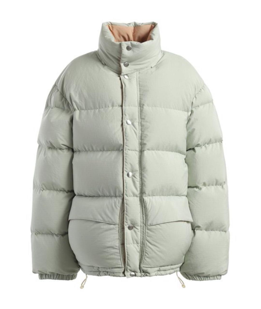 JIL SANDER Салатовый полиэстеровый пуховик, фото 1