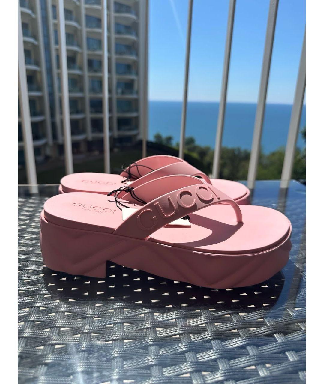 GUCCI Розовые шлепанцы, фото 6