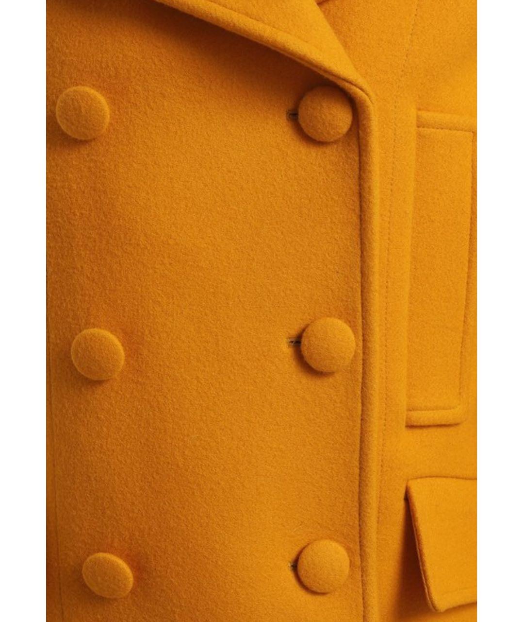 JIL SANDER Горчичное шерстяное пальто, фото 3