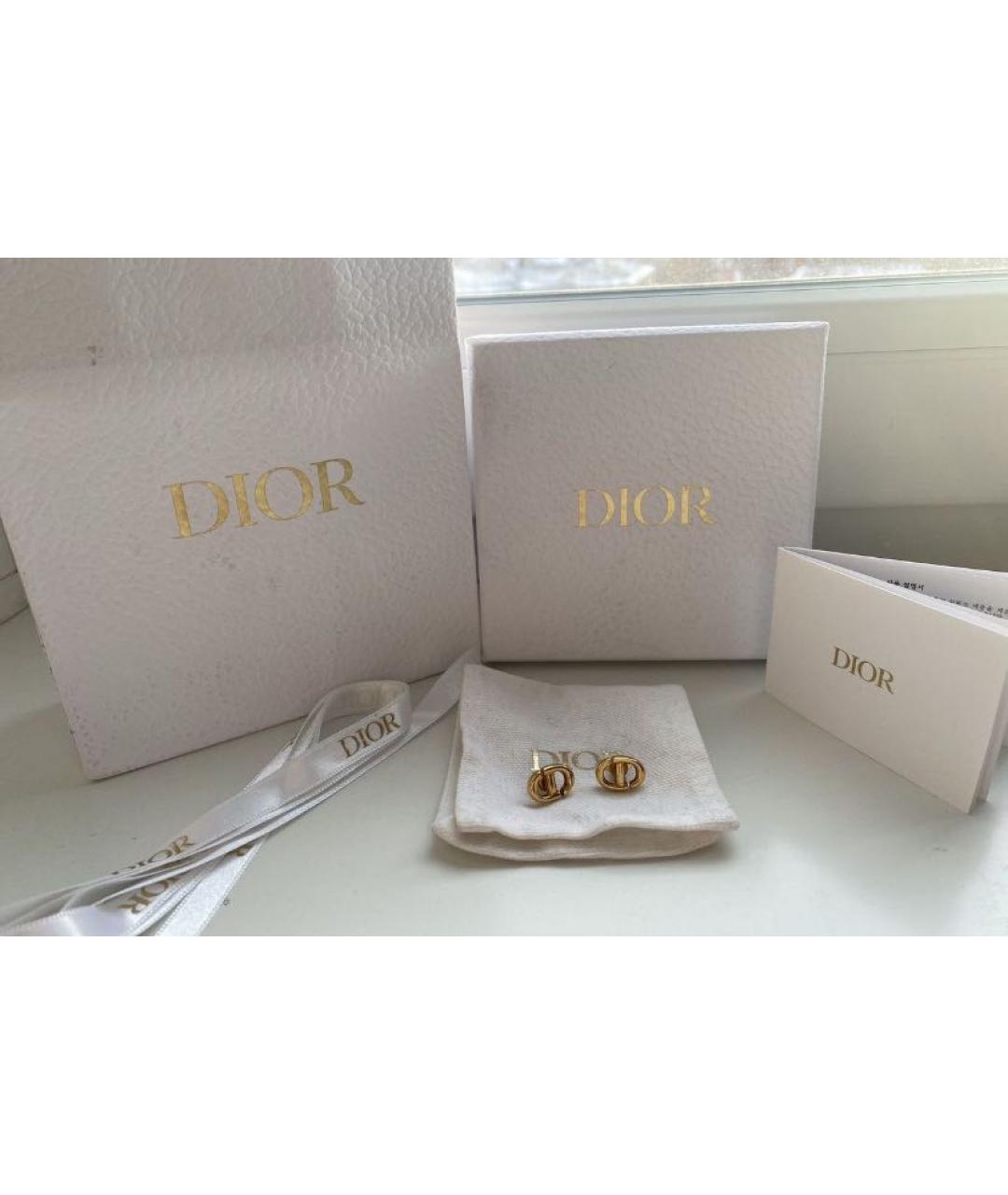 CHRISTIAN DIOR Золотые металлические серьги, фото 6
