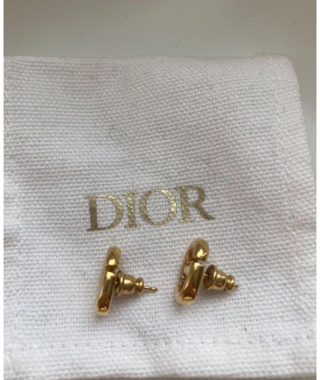 CHRISTIAN DIOR Золотые металлические серьги, фото 8