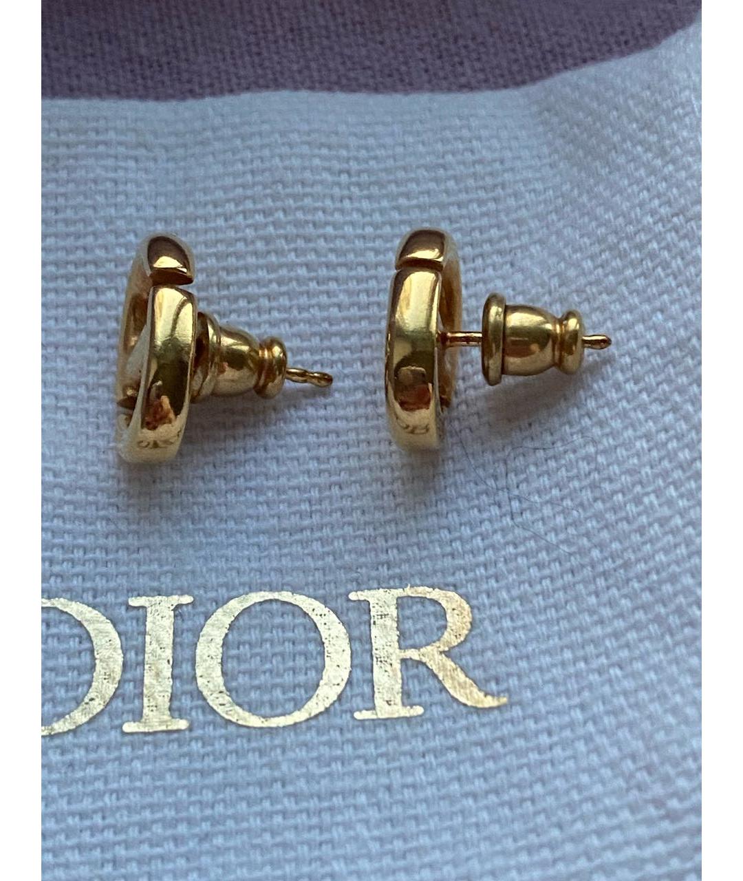 CHRISTIAN DIOR Золотые металлические серьги, фото 4