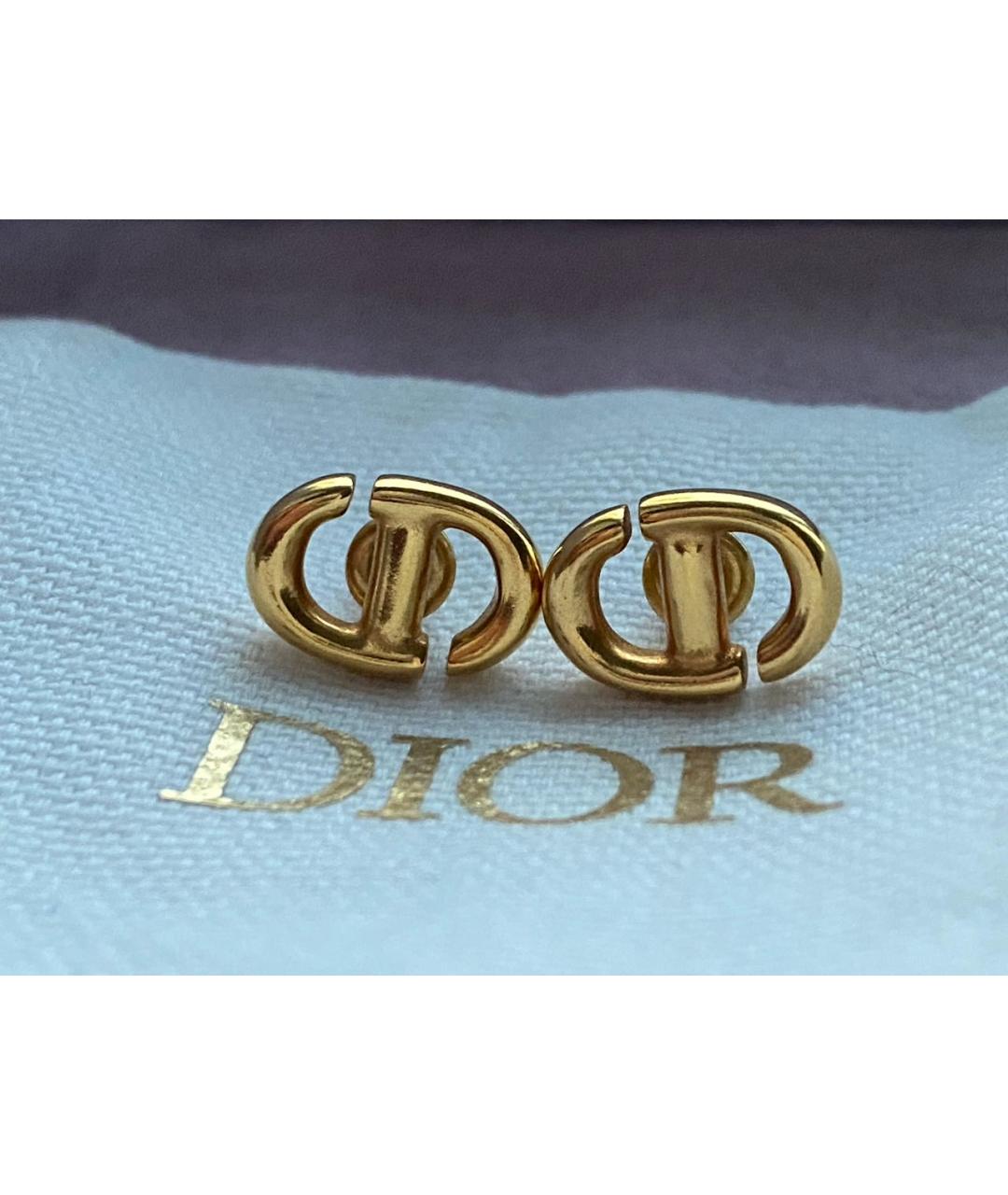 CHRISTIAN DIOR Золотые металлические серьги, фото 2