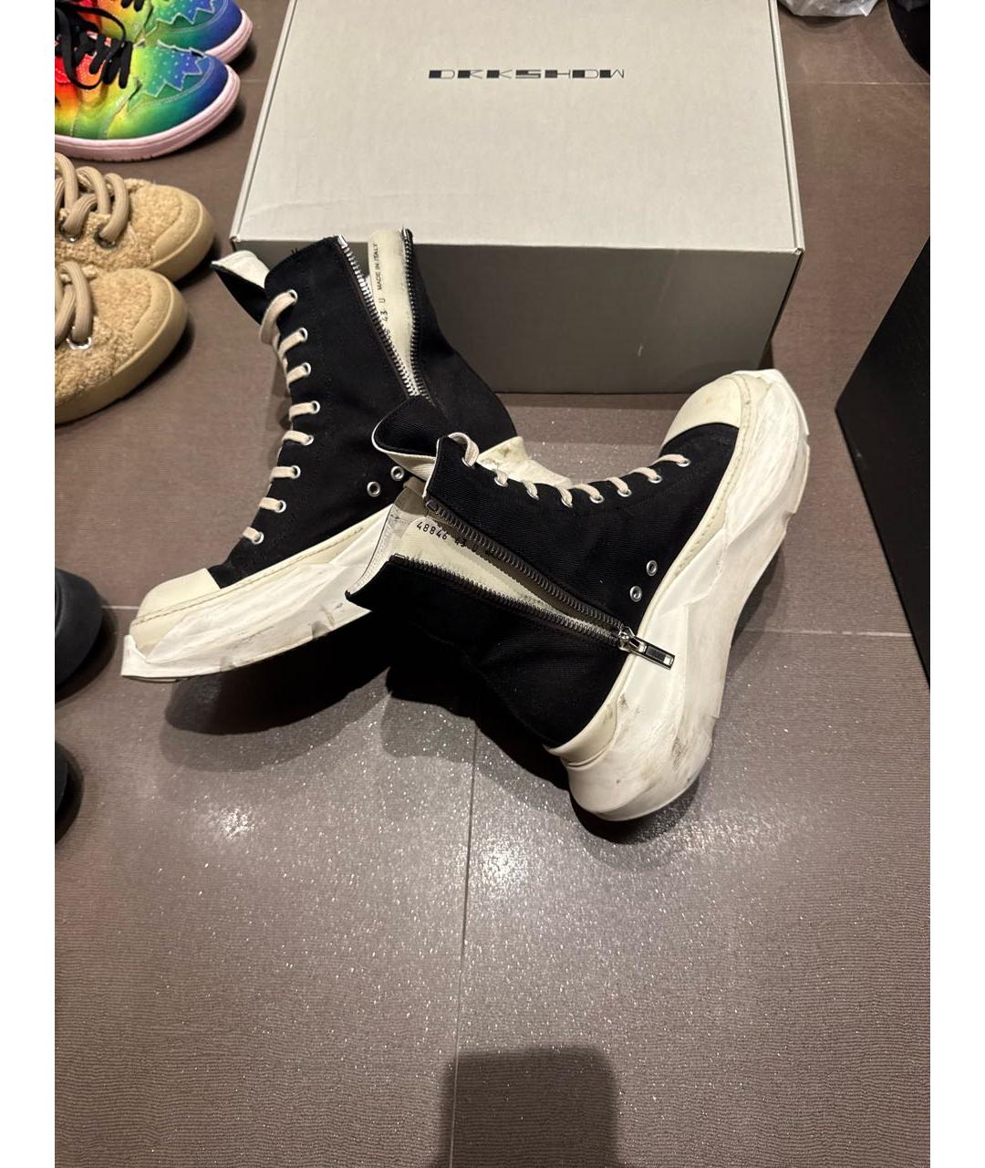 RICK OWENS DRKSHDW Черные высокие кроссовки / кеды, фото 6