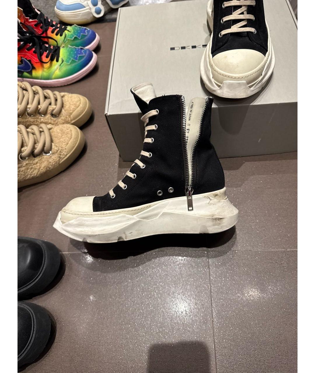 RICK OWENS DRKSHDW Черные высокие кроссовки / кеды, фото 8