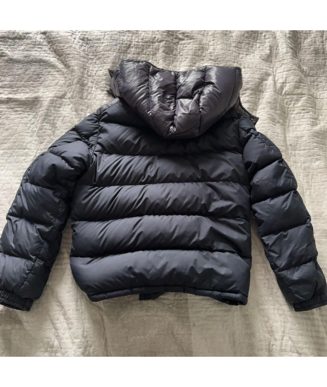 MONCLER Темно-синий полиэстеровый пуховик, фото 2