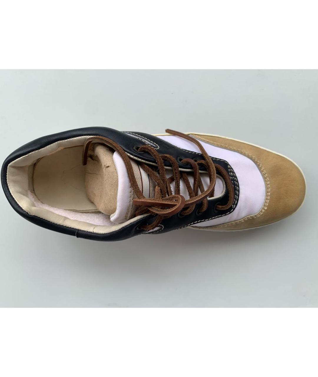 TOD'S Бежевые кожаные кеды, фото 3