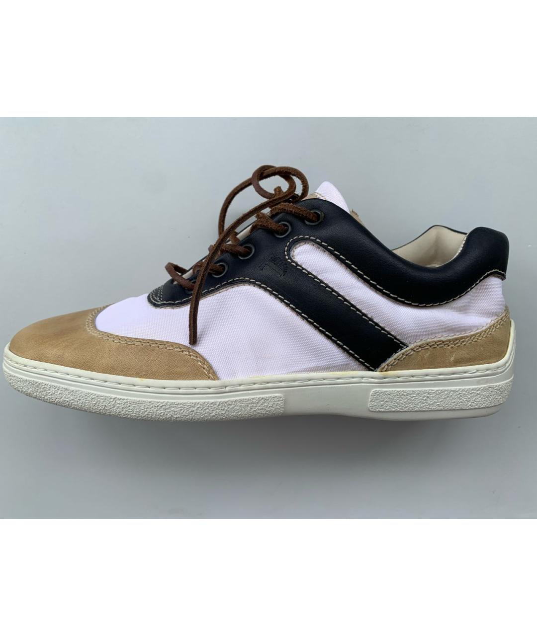 TOD'S Бежевые кожаные кеды, фото 8