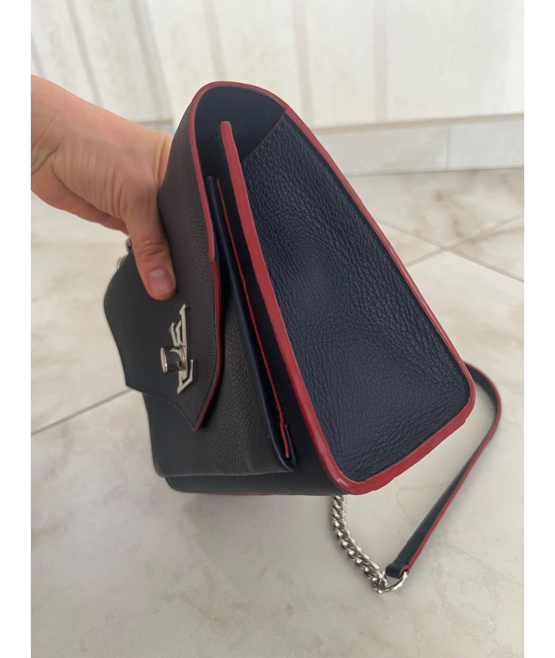 LOUIS VUITTON Темно-синяя кожаная сумка через плечо, фото 4