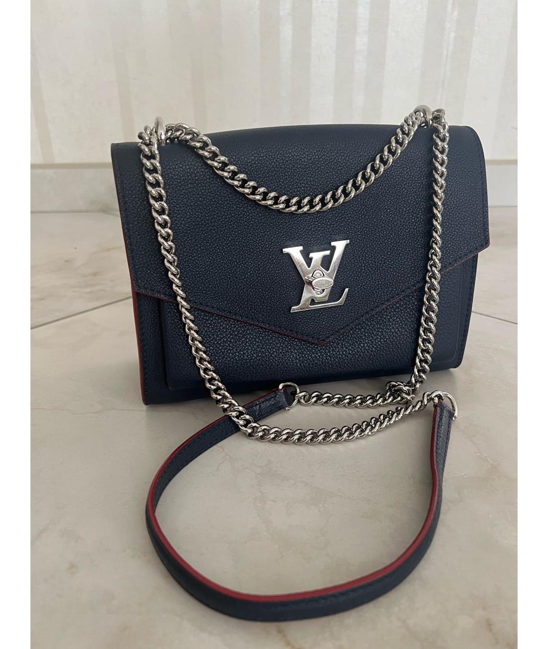 LOUIS VUITTON Темно-синяя кожаная сумка через плечо, фото 8