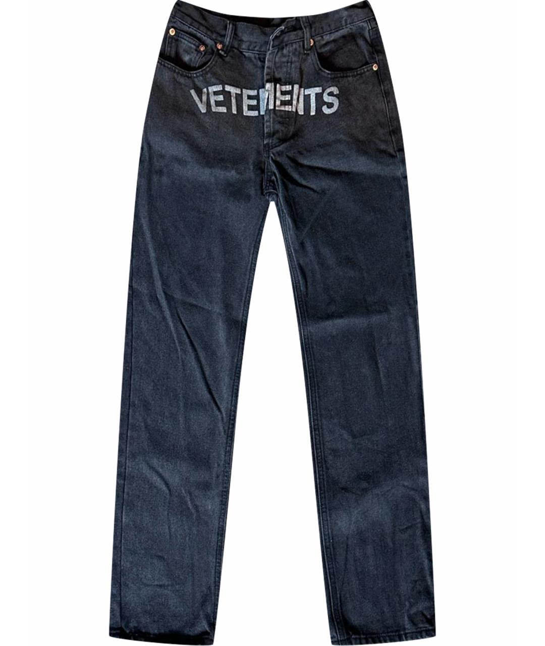 VETEMENTS Черные хлопковые прямые джинсы, фото 1
