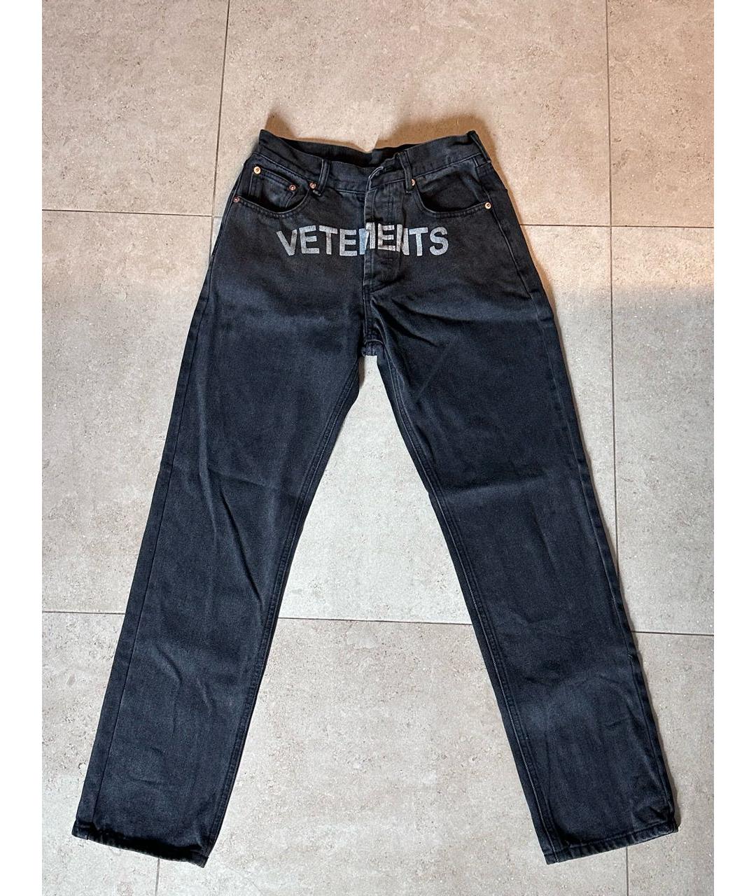 VETEMENTS Черные хлопковые прямые джинсы, фото 9