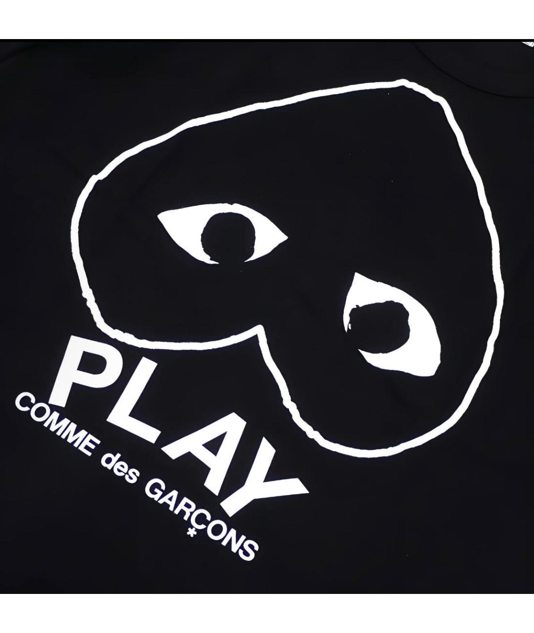 COMME DES GARÇONS PLAY Черная хлопковая футболка, фото 2